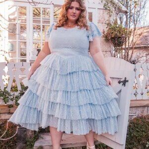 JessaKae Mia Dress Blue 3X NWOT